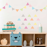 Pastel Party Flags Wall Decal on wall