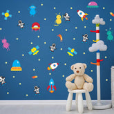 Alien Astronaut Party Pattern Wall Decal on wall