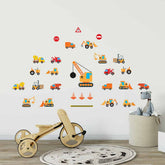 Construction Trucks Wall Decal on wall
