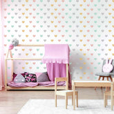 Hearts Hipster Pastel Wall Decal on wall