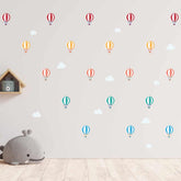 Hot Air Balloon Pattern Wall Decal on wall