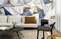 Golden Abstract Triangles Wall Mural