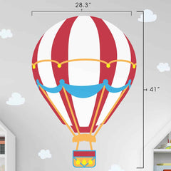 Large Hot Air Balloon Wall Decal dimensions