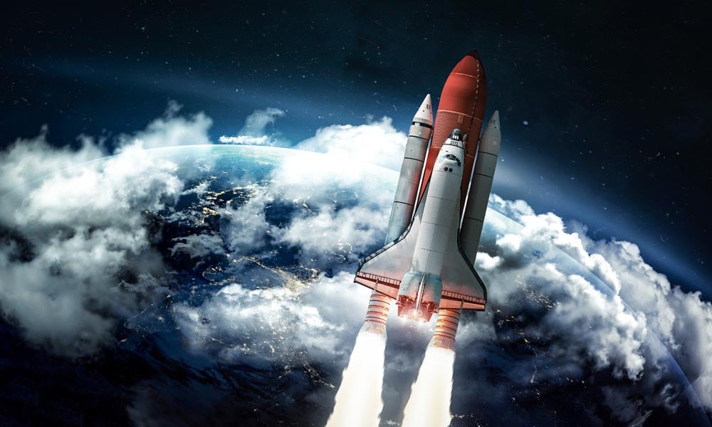 Accelerating Space Shuttle Wall Mural