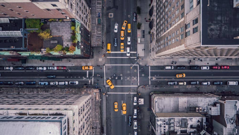 Aerial Intersection Wall Mural