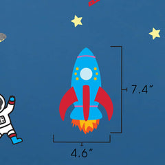 Alien Astronaut Party Pattern Wall Decal dimensions
