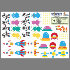 Alien Astronaut Party Pattern Wall Decal print layout