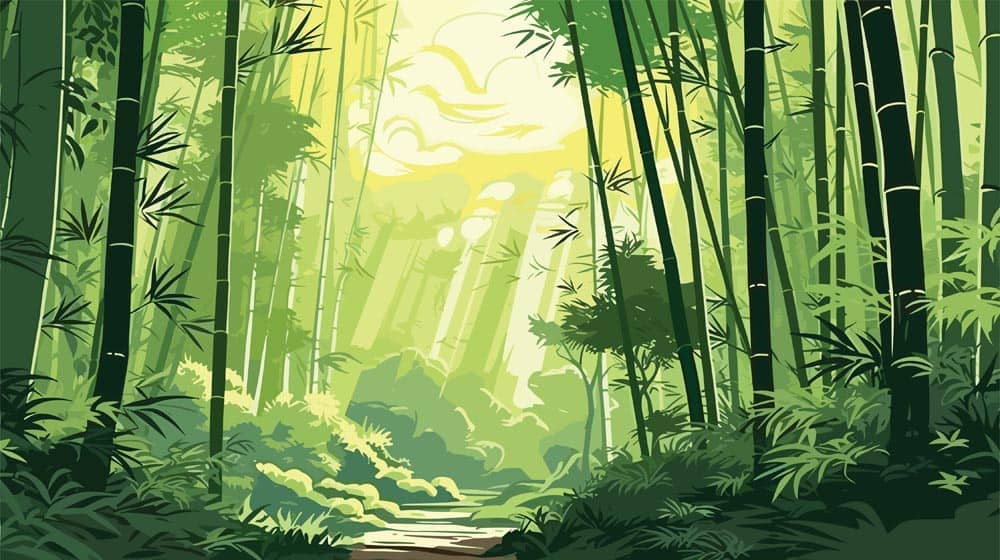 Anime Bamboo Forest Wall Mural