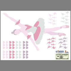 Ballerina Wall Decal print layout