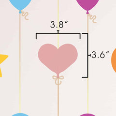 Balloon Pattern Wall Decal dimensions
