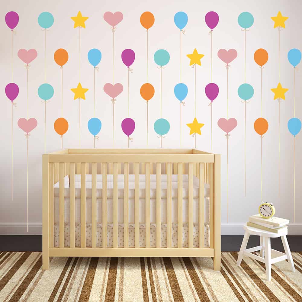 Balloon Pattern Wall Decal on wall