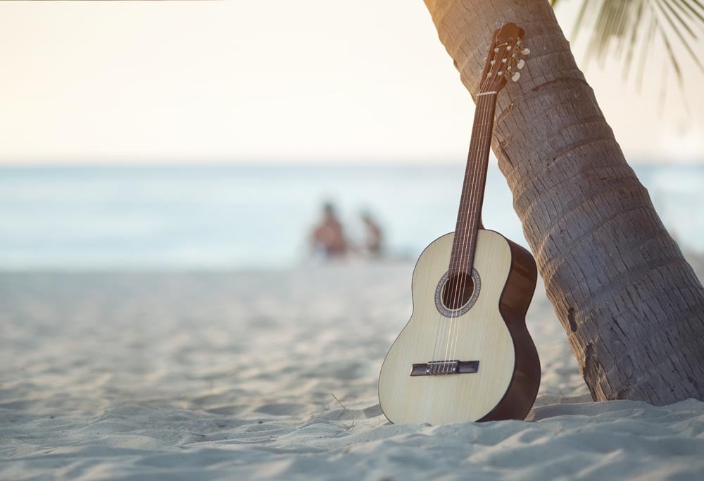 Beach Guitar Wall Mural