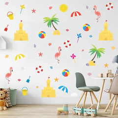 Beach Pattern Wall Decal on wall
