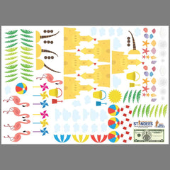 Beach Pattern Wall Decal print layout