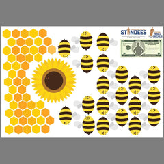 Bee Pattern Wall Decal print layout