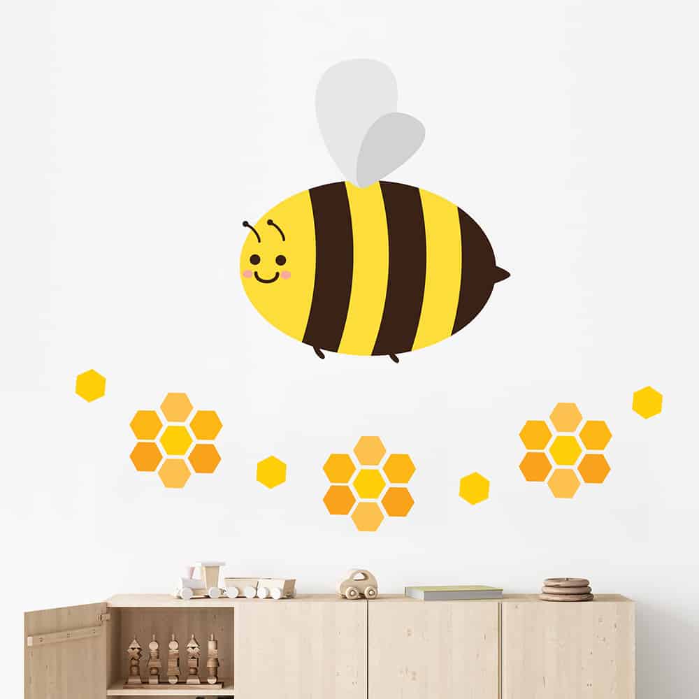 Bee Single Pattern Wall Decal on wall