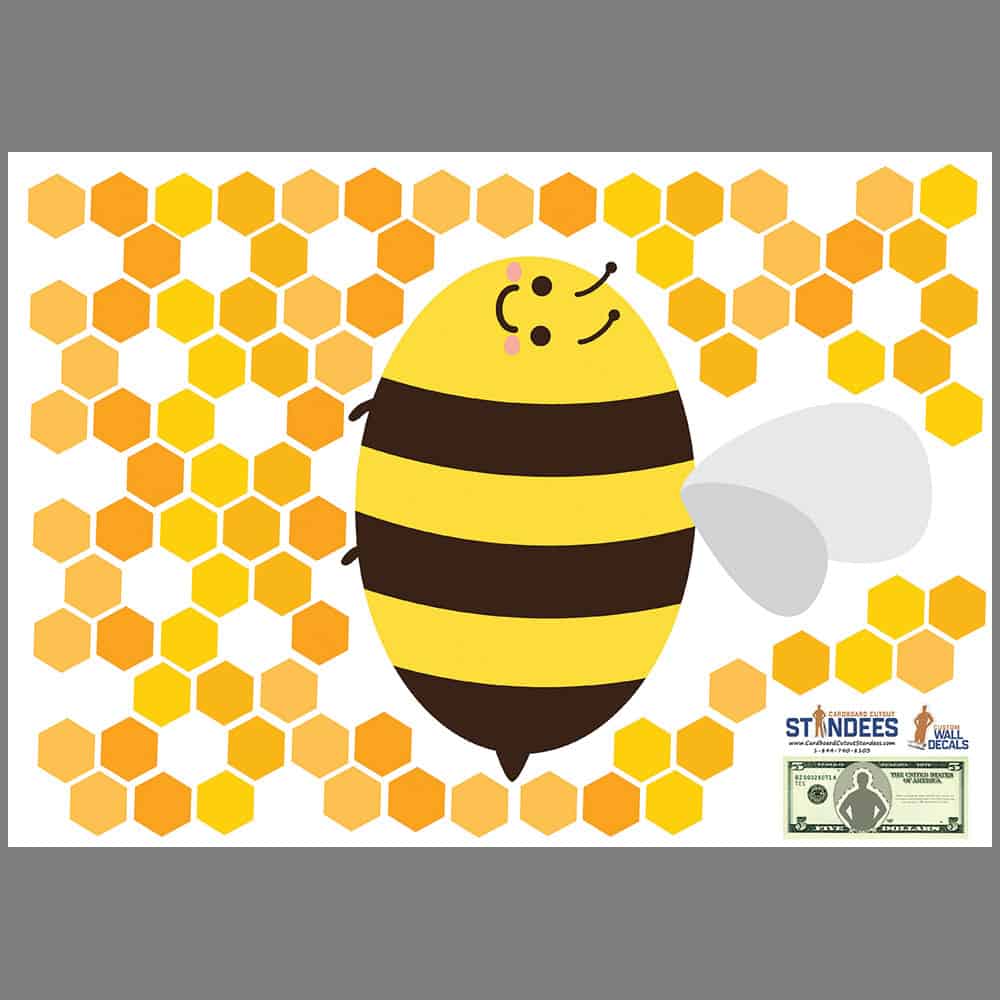 Bee Single Pattern Wall Decal print layout