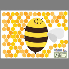 Bee Single Pattern Wall Decal print layout