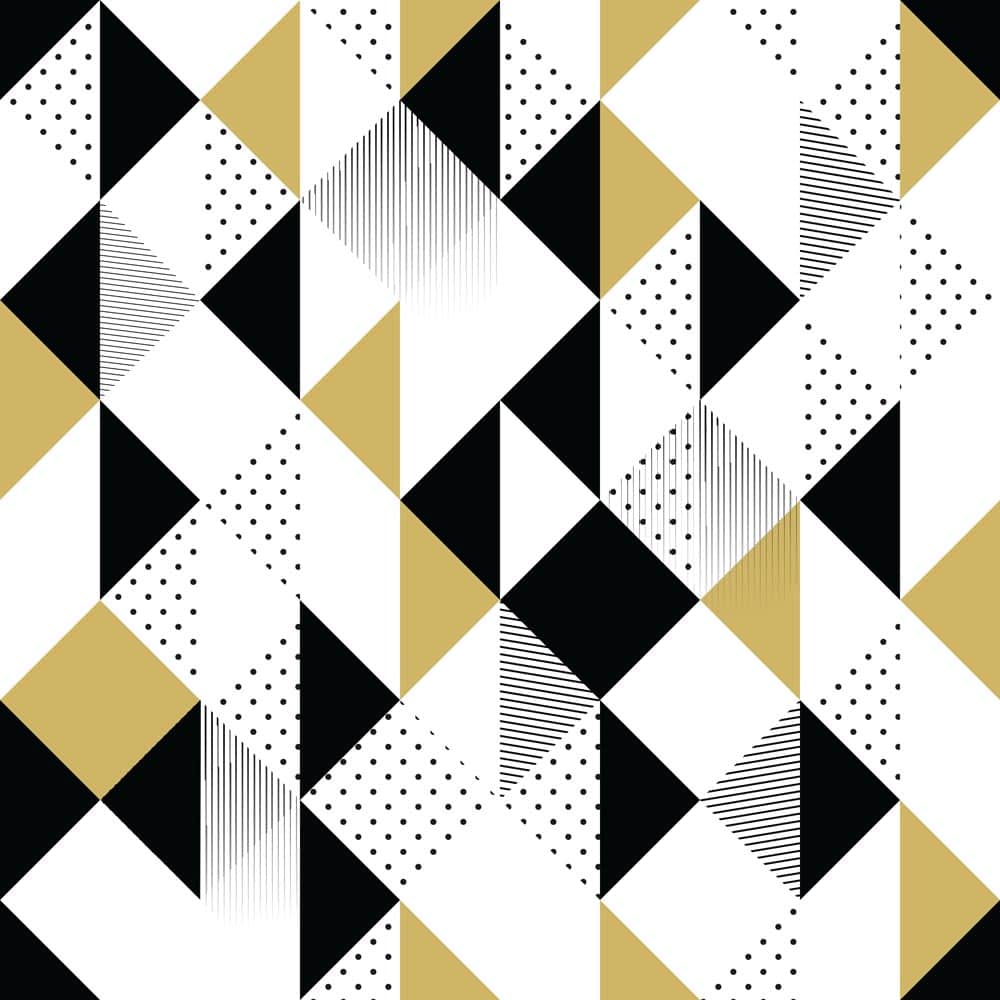 Black and Gold Triangles Wall Mural