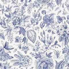 Blue and White Flowers Wall Mural