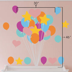 Bunch of Balloons Wall Decal dimensions