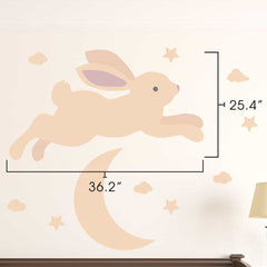 Bunny and Moon Wall Decal dimensions