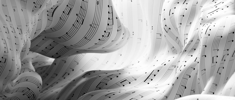 Crumpled Sheet Music Wall Mural