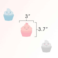 Cute Cupcakes Pattern Wall Decal dimensions