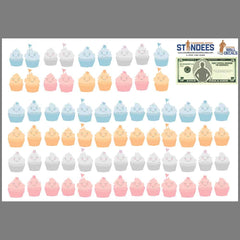 Cute Cupcakes Pattern Wall Decal print layout