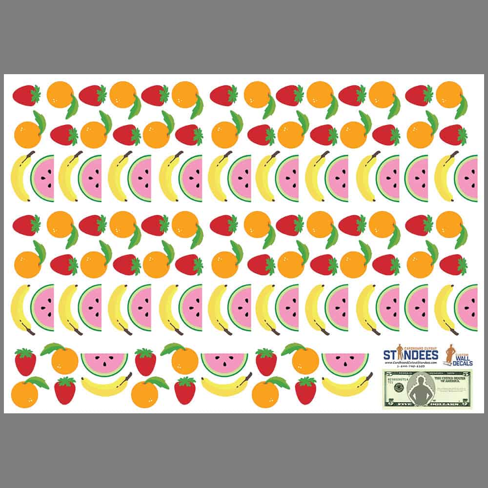 Cute Fruit Pattern Wall Decal print layout
