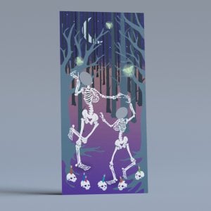 Dancing Skeletons Face-in-Hole Halloween Standee