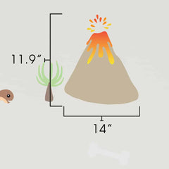 Dinosaurs and Landscape Wall Decal dimensions