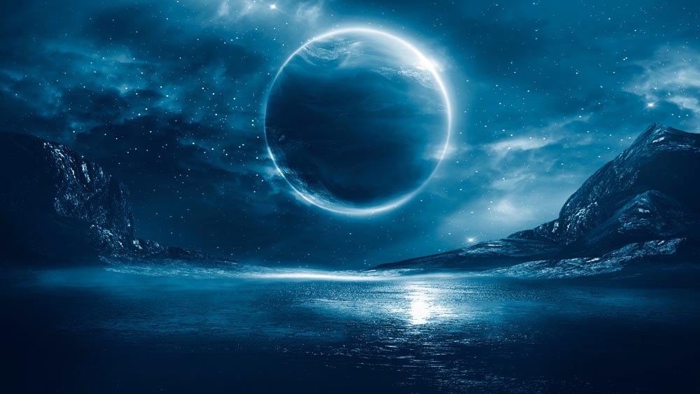 Futuristic Space Scene Wall Mural