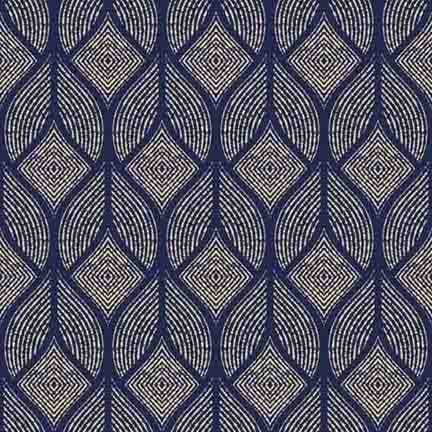 Geometric Blue and Gold Wall Mural
