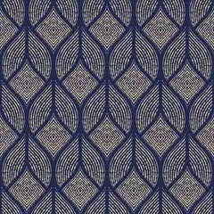 Geometric Blue and Gold Wall Mural