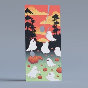 Ghost Pinata Party Halloween Face in Hole Cutout