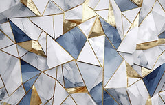 Golden Abstract Triangles Wall Mural