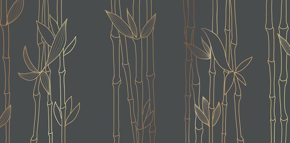 Golden Bamboo Wall Mural