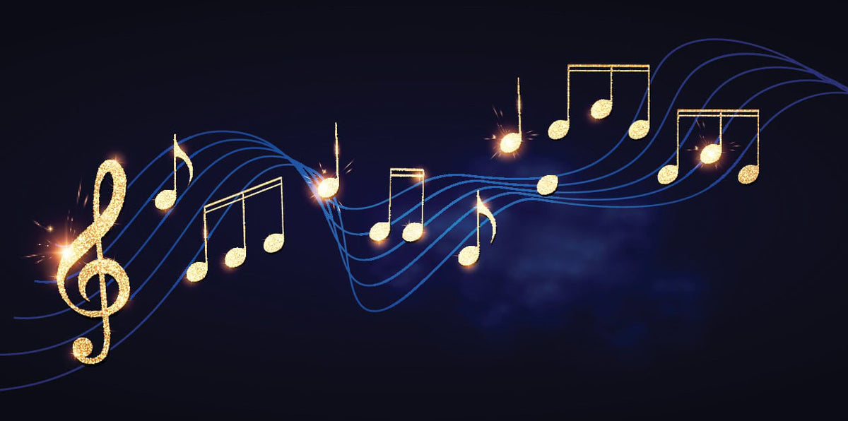 Golden Music Notes Wall Mural