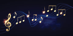 Golden Music Notes Wall Mural