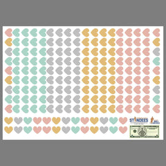 Hearts Hipster Pastel Wall Decal print layout