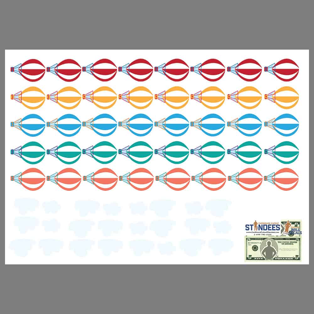 Hot Air Balloon Pattern Wall Decal print layout