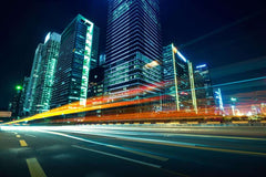 Illuminated Buildings Wall Mural