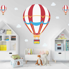 Large Hot Air Balloon Wall Decal on wall