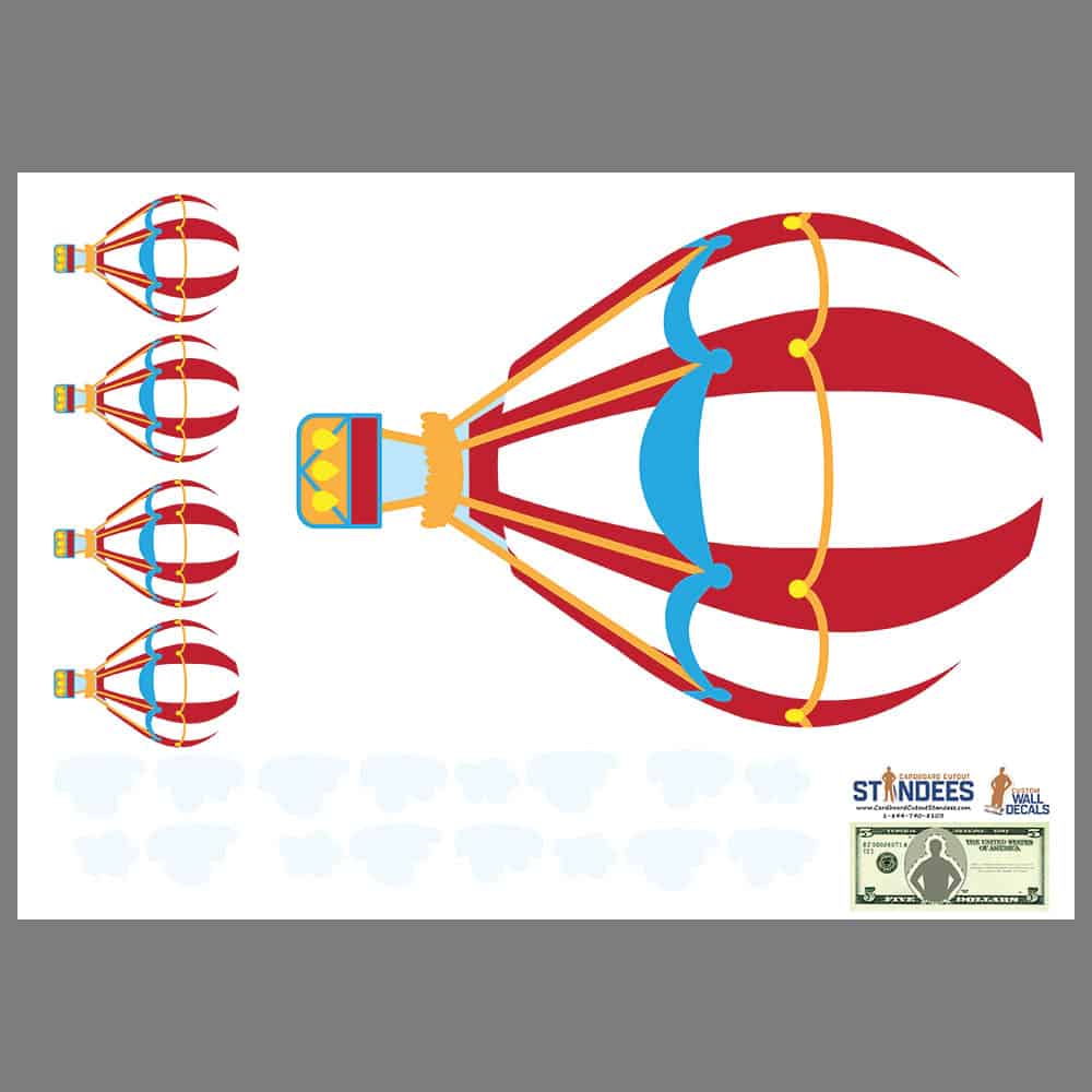 Large Hot Air Balloon Wall Decal print layout