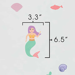Mermaid Pattern Wall Decal dimensions