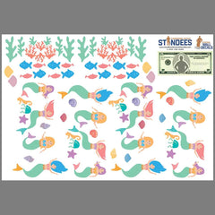 Mermaid Pattern Wall Decal print layout