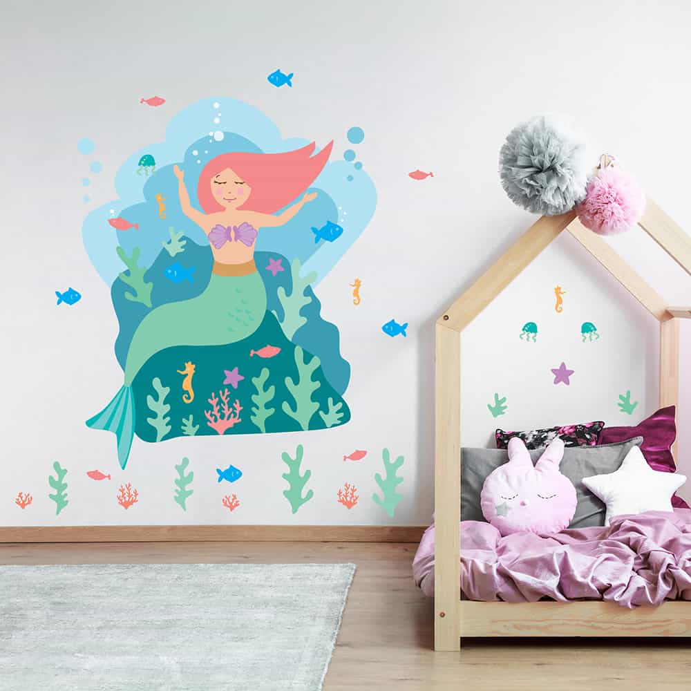Mermaid Single Wall Decal on wall