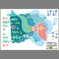 Mermaid Single Wall Decal print layout