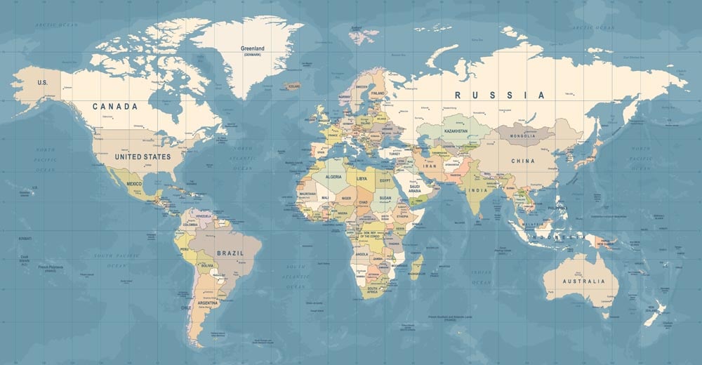 Modern Map Wall Mural